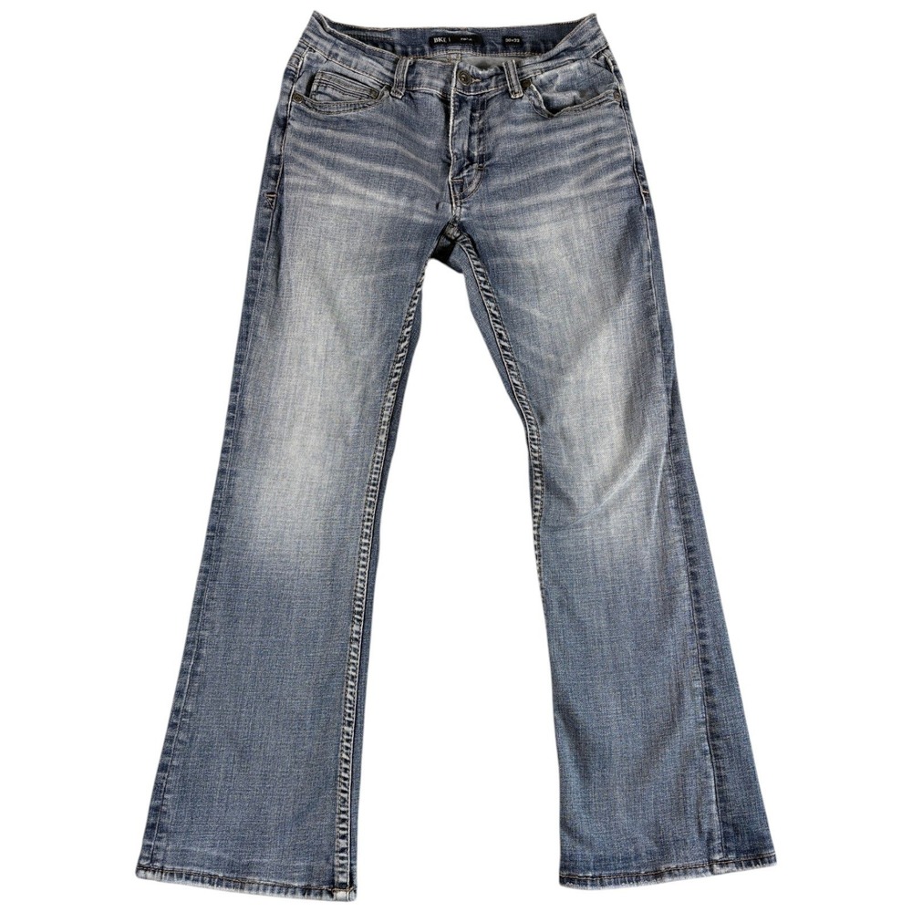 BKE Fulton Jeans Mens 30x32 Light Blue Good Bootcut Washed Faded Workwear